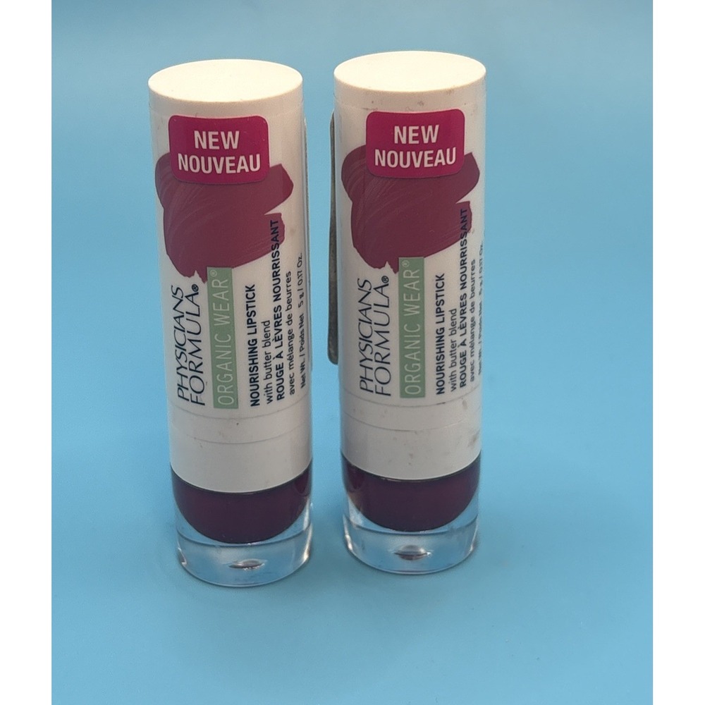 2x Physicians Formula Organic Wear Nourishing Lipstick GOJI BERRY